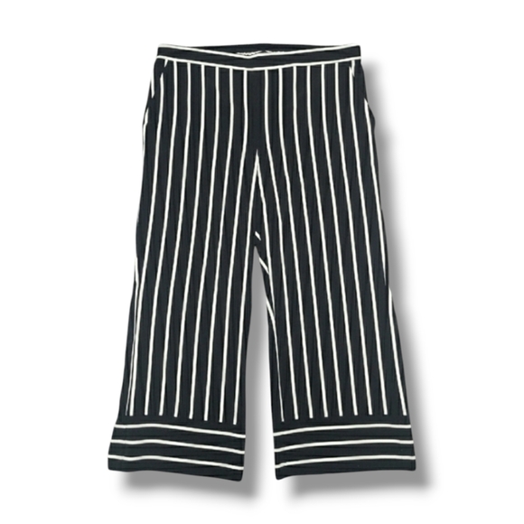 Stripe Wide Leg Cropped Pants - Picture 1 of 14